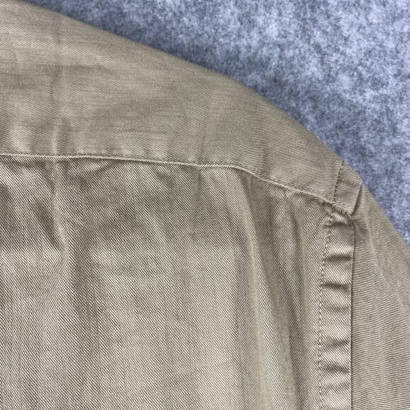 J Crew Oarsman Shirt Mens Medium Beige Button Up Cotton Twill Safari Outdoor NEW - Picture 13 of 14